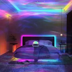 Colorful Aurora Projector night light, USB-powered, portable PVC Northern lights effect light, suitable for bedroom, party, Christmas, birthday