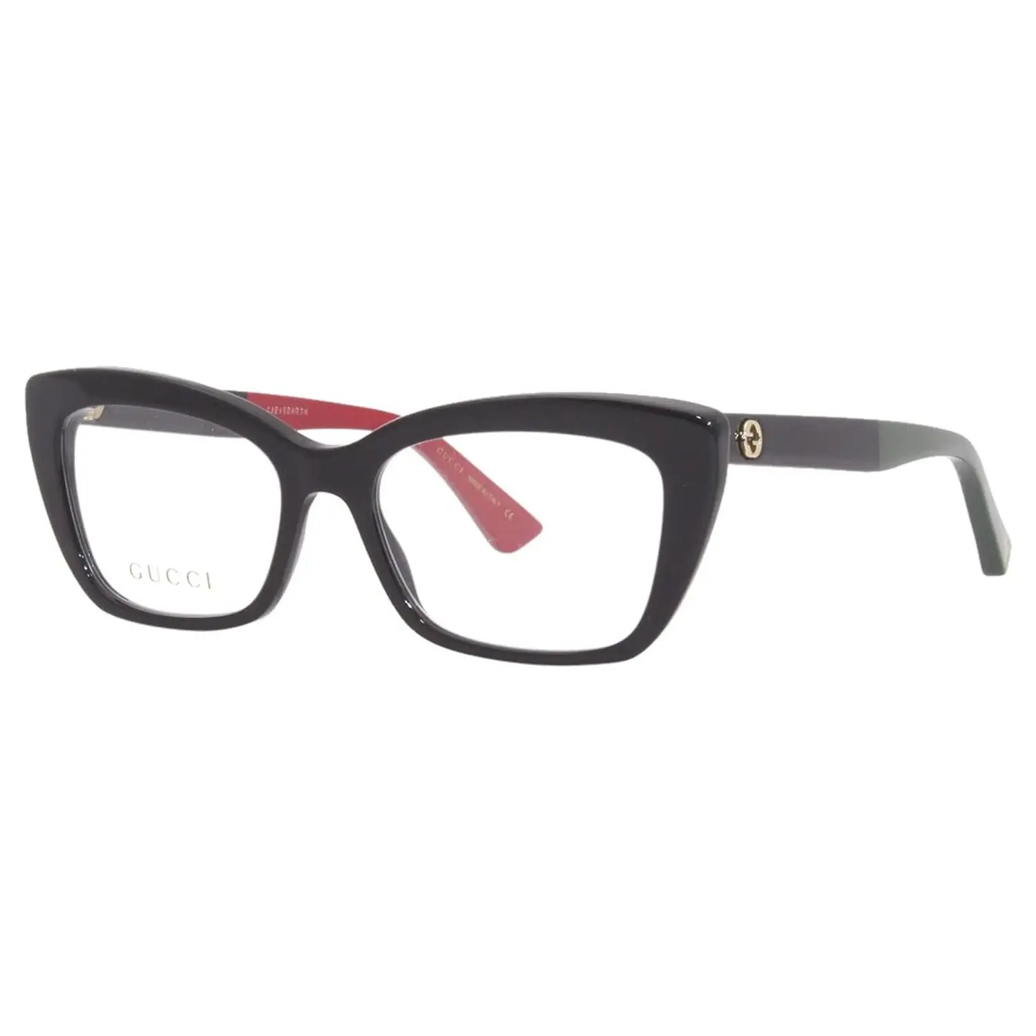Gucci Petite Fit Eyeglasses GG0165ON 003 Black/Red/Green 51mm 165