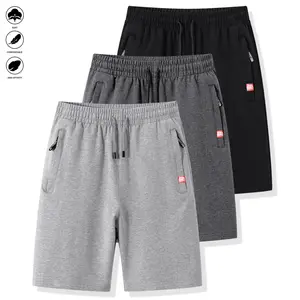 Men’s 3-piece casual athletic shorts set featuring zippered pockets and a drawstring waistband, made from soft, lightweight, breathable fabric, suitable for summer running, dates, and everyday wear，Joggers Pants