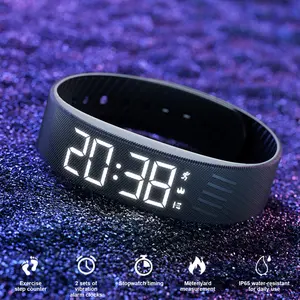 Vibrating Alarm Wristband Waterproof Silent Wrist Shock Bands with Step Counter Pedometer for Heavy Sleepers Students spo2 monitor