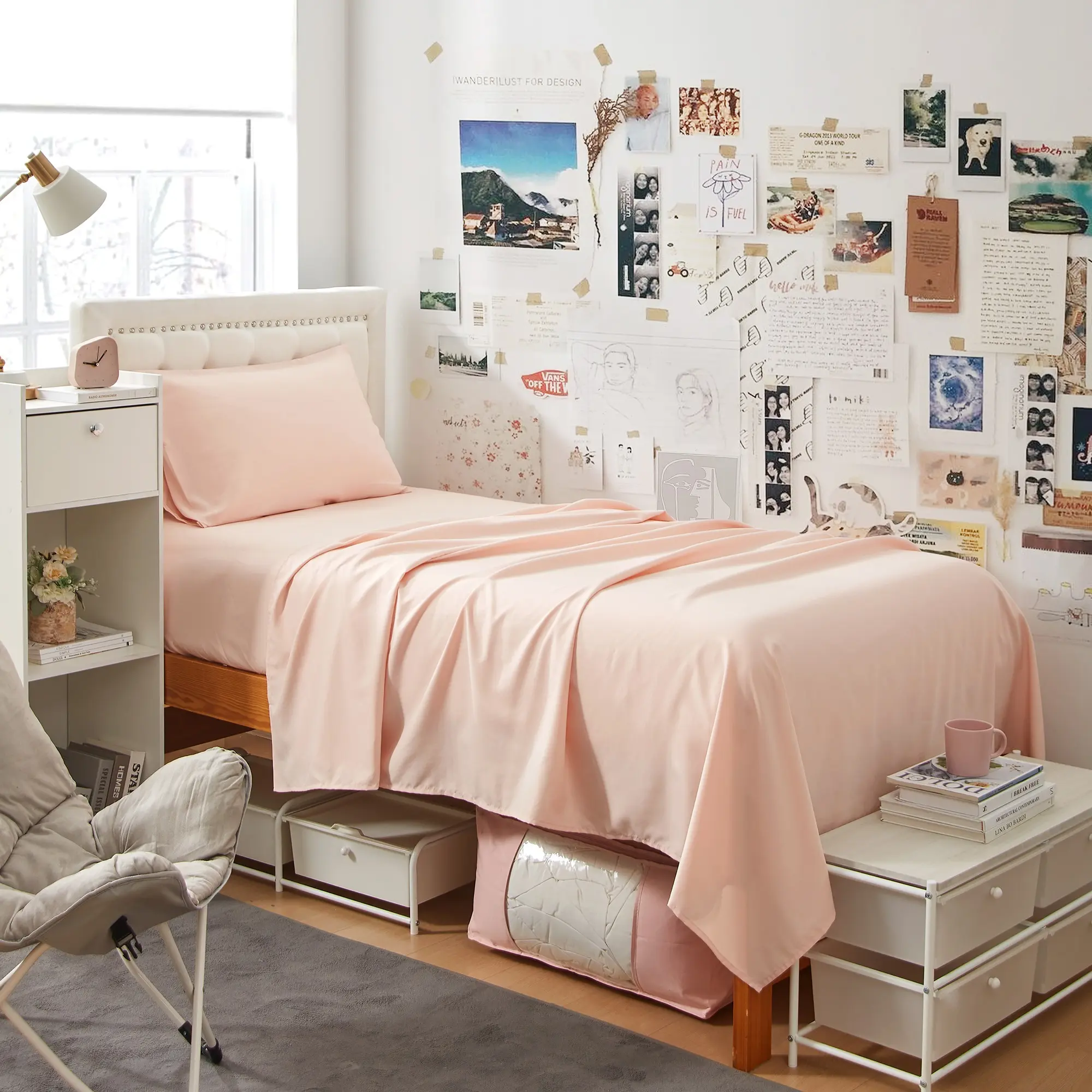 Dorm Haul - Comfy Twin XL College Sheets - Pale Dogwood