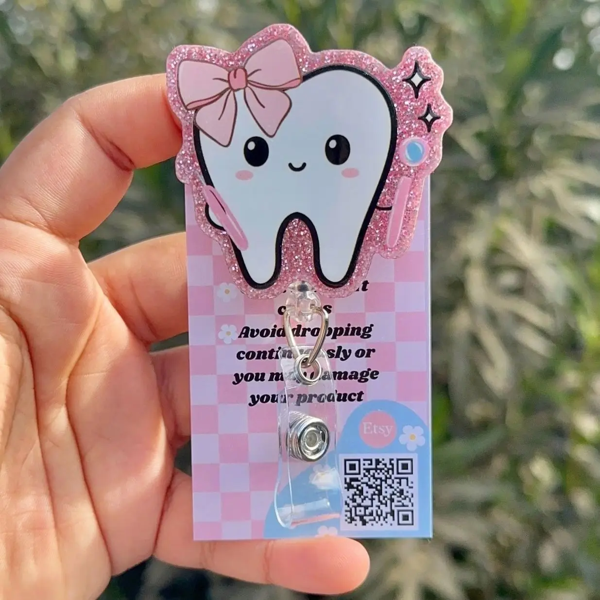 Dental Tooth Badge Reel, Retractable Swivel Alligator Clip, Cute Badge Reel, Dental Assistant, Dental Hygienist, Dental Student, Cute Cute gift