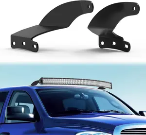 Nilight 52-in Curved Shape LED Light Bar CNC Pressed Iron Alloy Upper Windshield Roof Cab Mounting Brackets - Precise Fit for 2002-2008 RAM 1500, 2003-2009 RAM 2500/3500