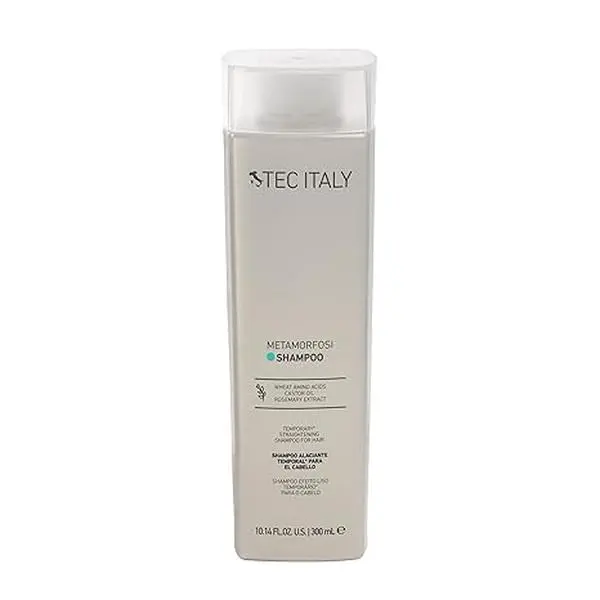Tec Italy Metamorfosi Shampoo for Temporary Straightening, Softness & Shine, Unisex Haircare with UV Protection, 10.1 oz, Cleanser, Detangling, Liquid, Hair-Moisturizing, Panthenol / Silk Amino-Acids / Wheat Amino-Acids / Hydrolyzed Wheat Protein / Sunflo