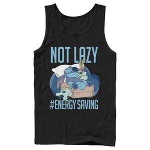 Men's Lilo & Stitch Not Lazy, Saving Energy Tank Top