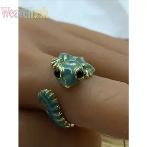 Unisex 2026 Vintage 3D Lizard Motif Adjustable Open Ring - 1 Size, Animal Shape, Punk Look, Retro Design, Sports & Outdoor Leisure Accessory, Rings, Funky Unique Accessories, Perfect for Daily Wear & Gifting