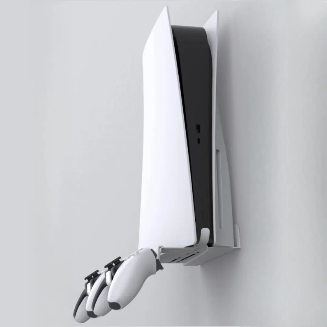 Wall Mount Stand for PS5 & PS5 Slim Console, 1 Count Vertical Holder Kit for Playstation 5 & Slim Console, Controller Hook with Screw Fixing, Game Console Accessories, Gaming Console Accessories