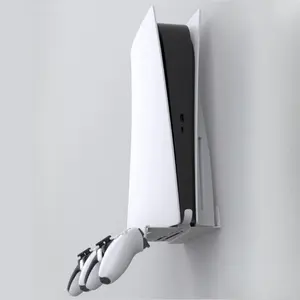 Wall Mount Stand for PS5 & PS5 Slim Console, 1 Count Vertical Holder Kit for Playstation 5 & Slim Console, Controller Hook with Screw Fixing, Game Console Accessories
