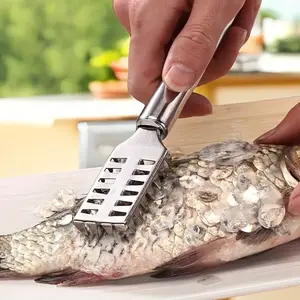 HomeDailyEss Fish Scale Remover, Stainless Steel Multi-functional Fish Scale Brush, Fish Scale Removal Tool, Kitchen Fish Scale Tool