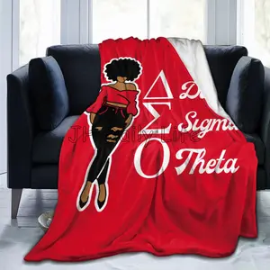 Delta Sigma Theta Sorority Gifts Throw Blanket Ultra Soft Cozy Fleece Blankets Flannel Portable Lightweight Blanket for Bed Sofa