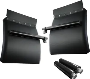 24"x24" Poly Quarter Fenders for Semi Truck Fenders Set of 2 Universal Heavy Duty Black Quarter Fenders with Mounting Posts
