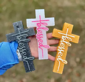 Cross Freshie Handmade Custom Scented Car & Room Fresheners with Wide Variety of Bead Colors & Optional Fringe for Personalized Style