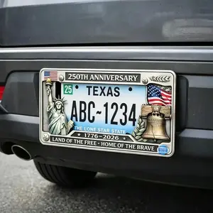250th Anniversary Independence Day Commemorative Car License Plate Frame, American 250 Years Iron License Plate Holder, Practical Father's Day Gift, Car Accessories