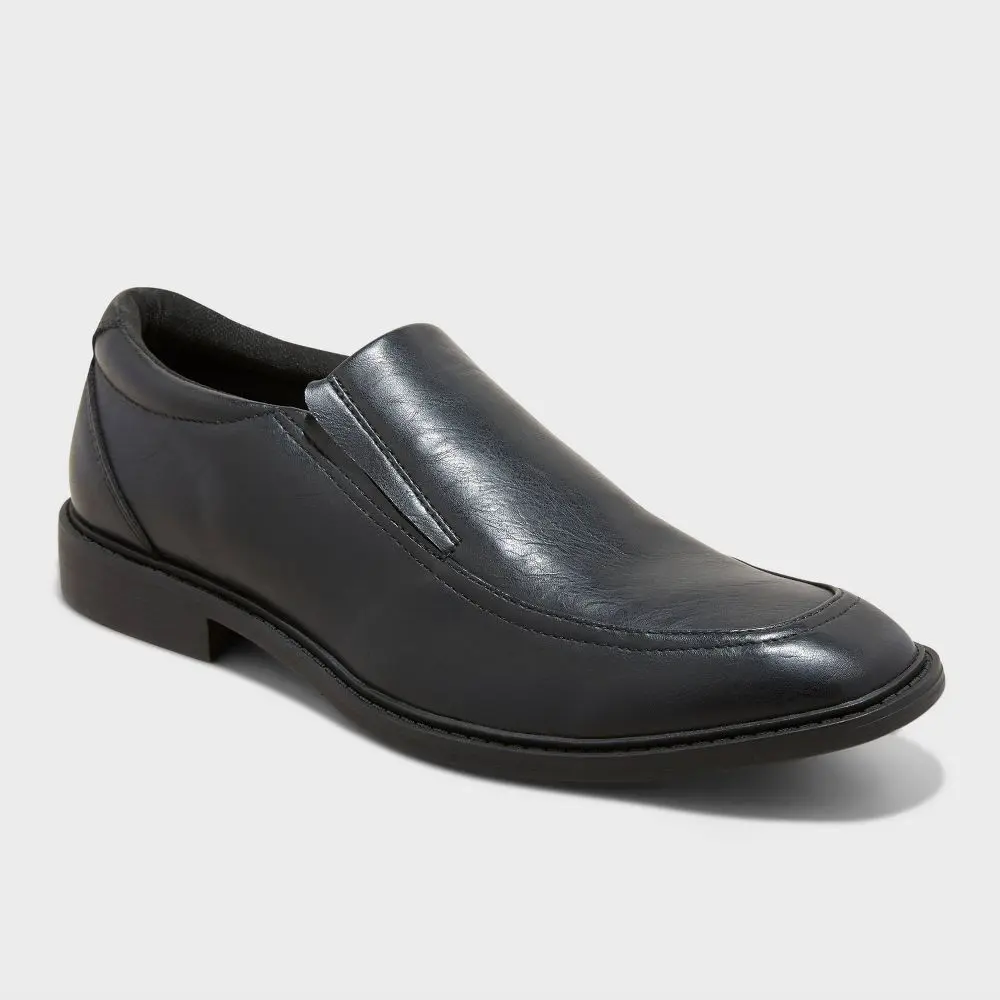 Men's Toby Slip-On Flats - Goodfellow & Co, PU Faux Leather Construction, Memory Foam Insole, Work Office Formal Dress Shoes