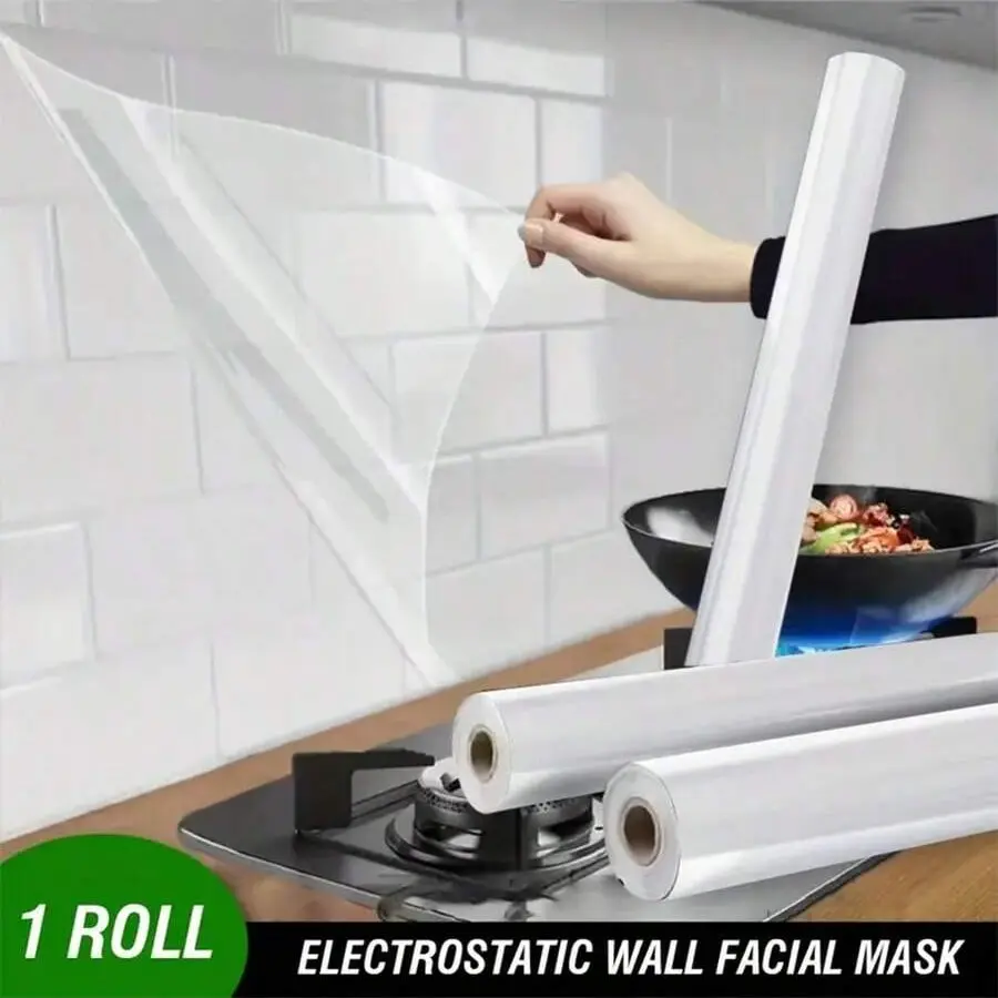 Transparent Interior Walls Protection Film, Static Adhesive Removable Contact Paper, Kitchen Office Dust Sticker, Chair Back Wallpaper Protector Self Adhesive