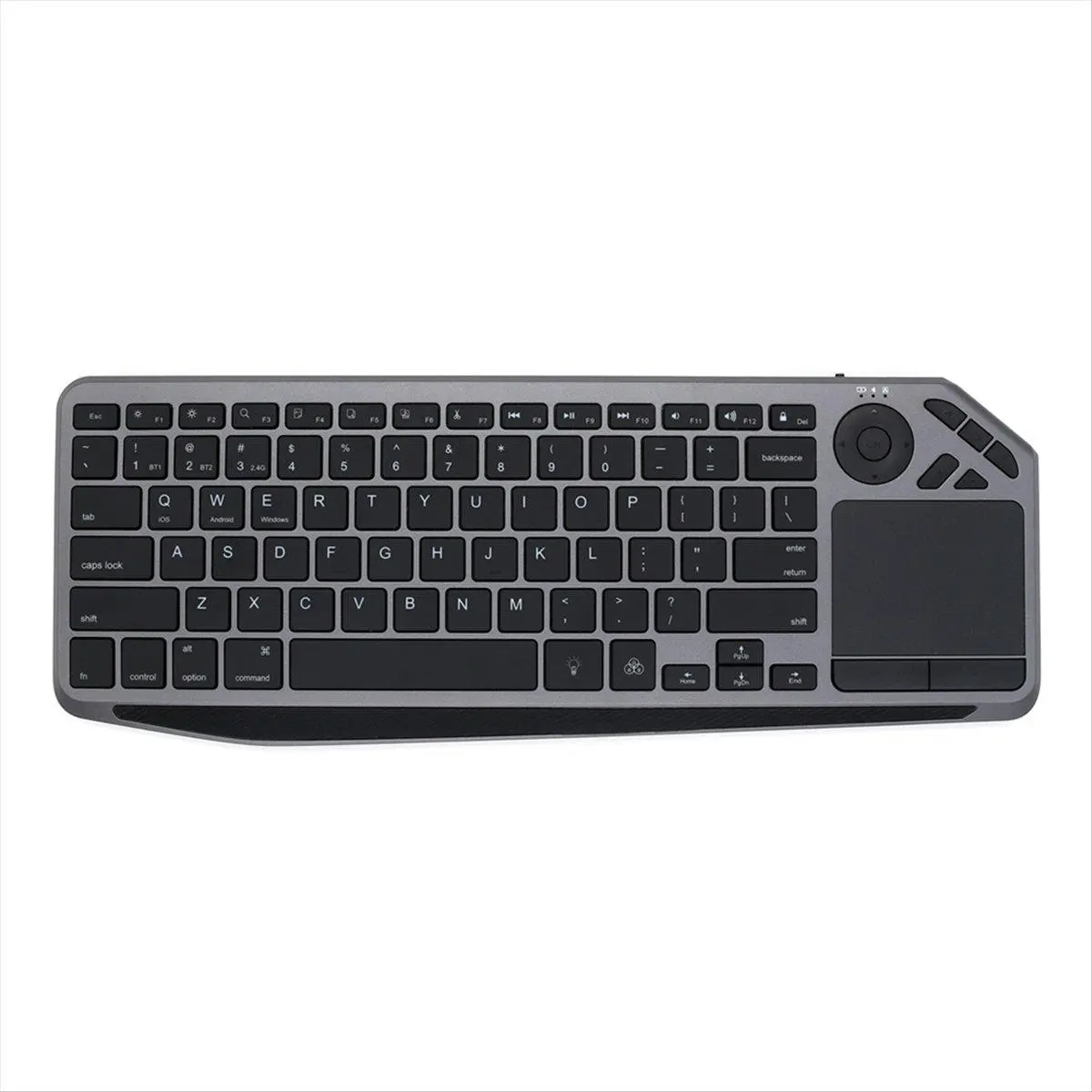 Rechargeable Bluetooth Wireless Keyboard with 7-Colors Backlit, 2.4G Touchpad for Smart TVs, Car Exterior Decoration Accessories