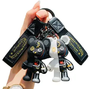 Two-Piece & Mechanical Bear Keychain Set, Cute Keychain, Cool Keyring for Men & Women, Multi-Functional Accessory for Car Phone Wallet, Keychain Bag Pendant
