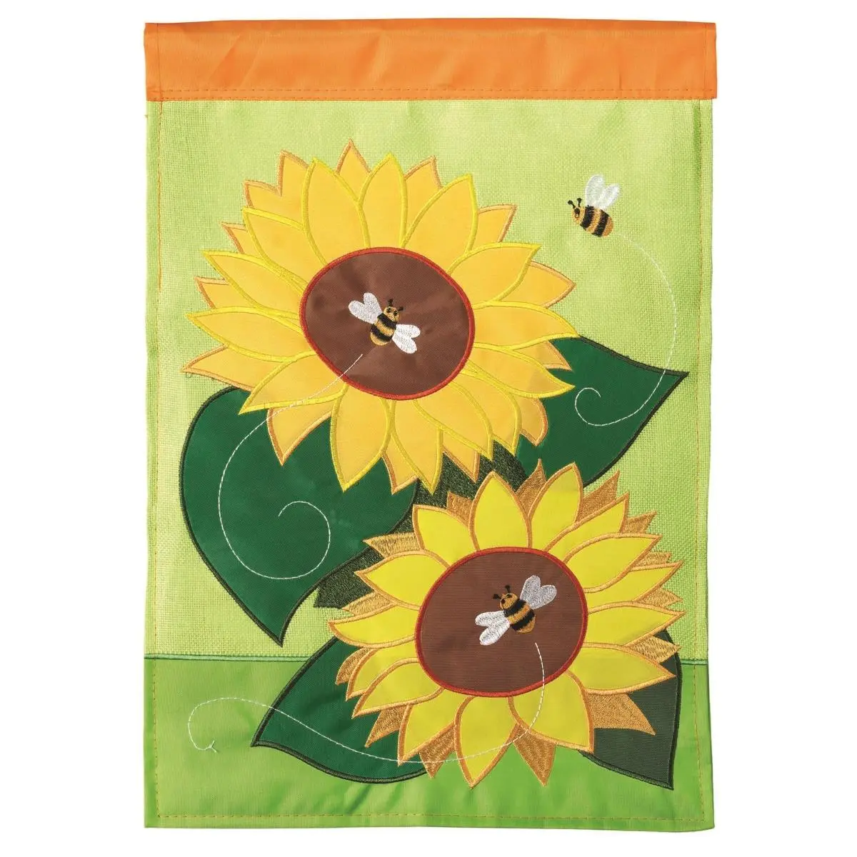 Dicksons M001089 Large Double Applique Sunflowers & Bees Burlap Home Banner - 29x42 in, 2 lbs, 360-denier Nylon, Thick, Hangable, Long-Lasting, Outdoor-Friendly, Affordable, Double-Sided Banners