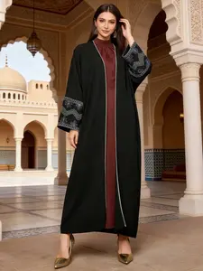Zoom Embroidered Robe, Elegant Design, Lightweight Comfortable Fabric, Suitable for Special Occasions and Daily Wear
