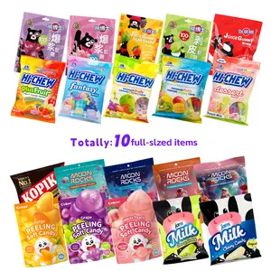 Asian Candies Fruit Fructose & Concentrated Sour Peach Gummies Bonbon Sweet Snack Box 10 Full-Sized Items for Leisure Kids Sour Gummy Flavor