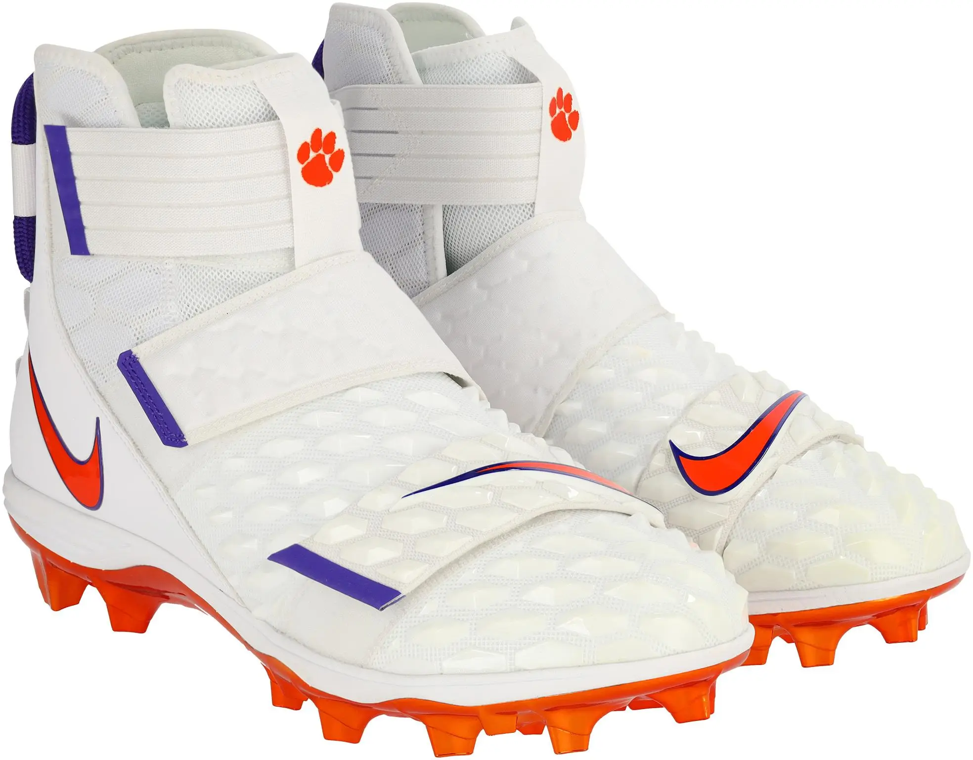 Clemson Tigers Team-Issued White Savage Cleats from the Football Program - Size 16 - Fanatics Authentic Certified - College Memorabilia