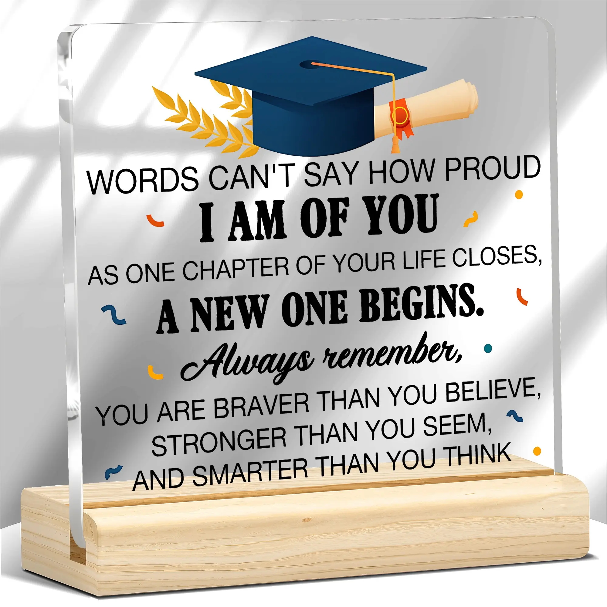 Graduation Gift for Daughter Son, Proud Achievement Acrylic Plaque, Acrylic Desktop Plaque, Desk Sign, Decorative Plaque Sign, Classroom Decor, Office Home Decor, 2026 Birthday Gifts, Home Living Decor, Wall Art Plaque