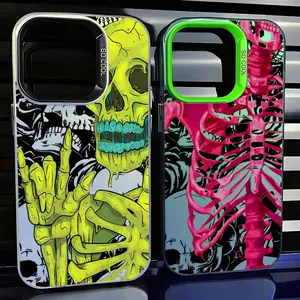 Rose skull skeleton soft phone case, shockproof back cover, compatible with iPhone 17/16/15/14/13/12/11/X/XS/XSMAX/XR/16E/17E/7P/8P, matte silver back cover, suitable as a holiday gift for friends, family, or yourself, Accessories, Luxury, Casing, Protect