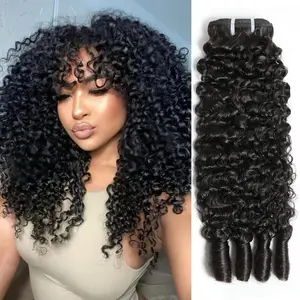 SIFULAN Burmese Curly Bundles Human Hair  100% Unprocessed Virgin Weave 3 Bundles Real Human Hair Extensions 15A Raw Burmese Curly Human Hair Bundles for Black Women Natural Black(12-32inch)