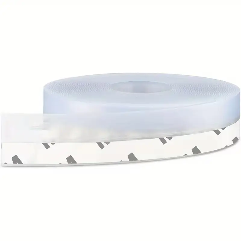 32 Feet Silicone Seal Strip,Door Weather Stripping Door Seal Strip Window Seal Silicone Sealing Tape for Door Draft Stopper Adhesive Tape for Doors Windows and Shower Glass Gaps (Transparent, 30mm)