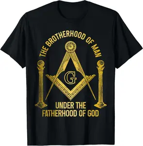Mason Freemason Masonic Symbol Square & Compass Shriner Casual Short sleeve Cotton T-Shirt