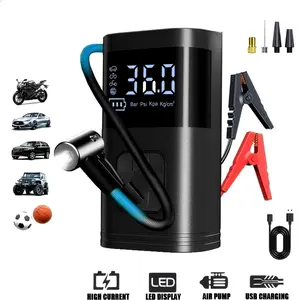 Spring Outing Portable Car Jump Starter, Car Battery Jump Starter with Tire Inflator,  Car Battery Jump Starter,  Power Bank, with LED Light,FathersDayGift