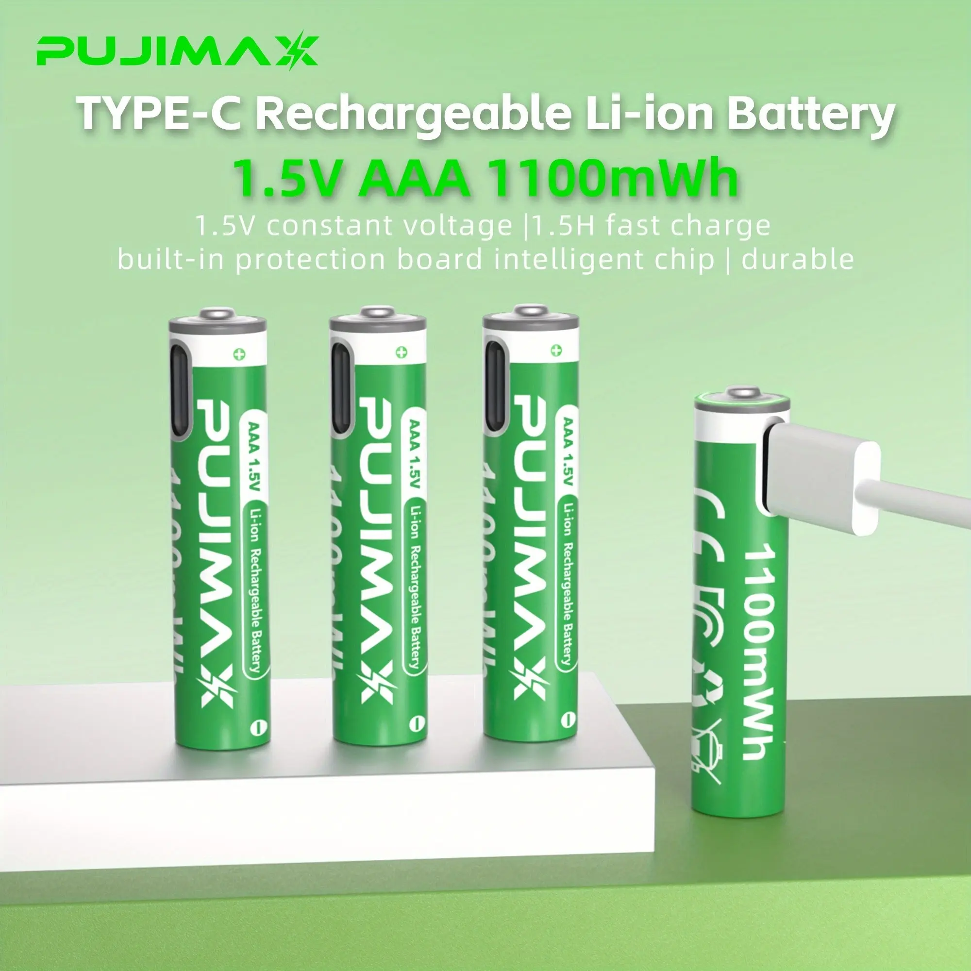 Rechargeable Aaa Batteries Type-C Interface AAA Lithium Batteries, Suitable for Mouse Game Controller TV Remote Air Conditioner LED Light Portable Music Player #GLOBAL PICKS