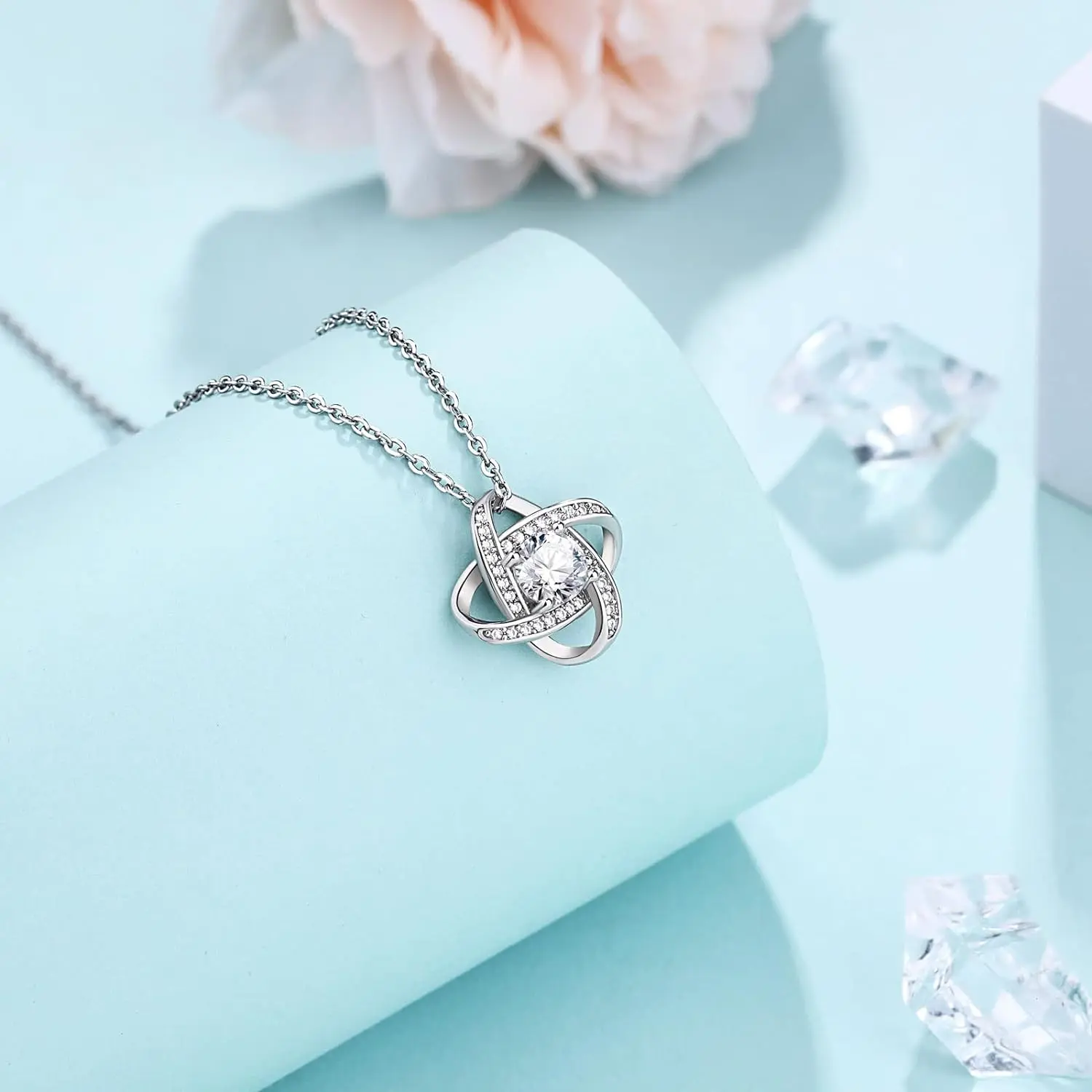 Mother Daughter/Mother In Law Love Knot Necklace, Wedding Birthday Gifts For Grandma, Step Mom, Mother In Law, Mother Of The Groom, Goddaughter.