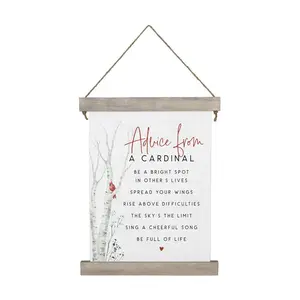 Advice From Cardinal Hanging Canvas by Sincere Surroundings