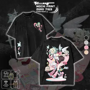 Sunna Kawaii Girl Angels of Delusion Graphic T-shirt Zenless Zone Zero Crewneck Sweatshirt Hoodie Tank Top Streetwear 100% Cotton Oversized ZZZ Gacha Game Fan Gift Heavyweight Aesthetic Washed Print Unisex Top