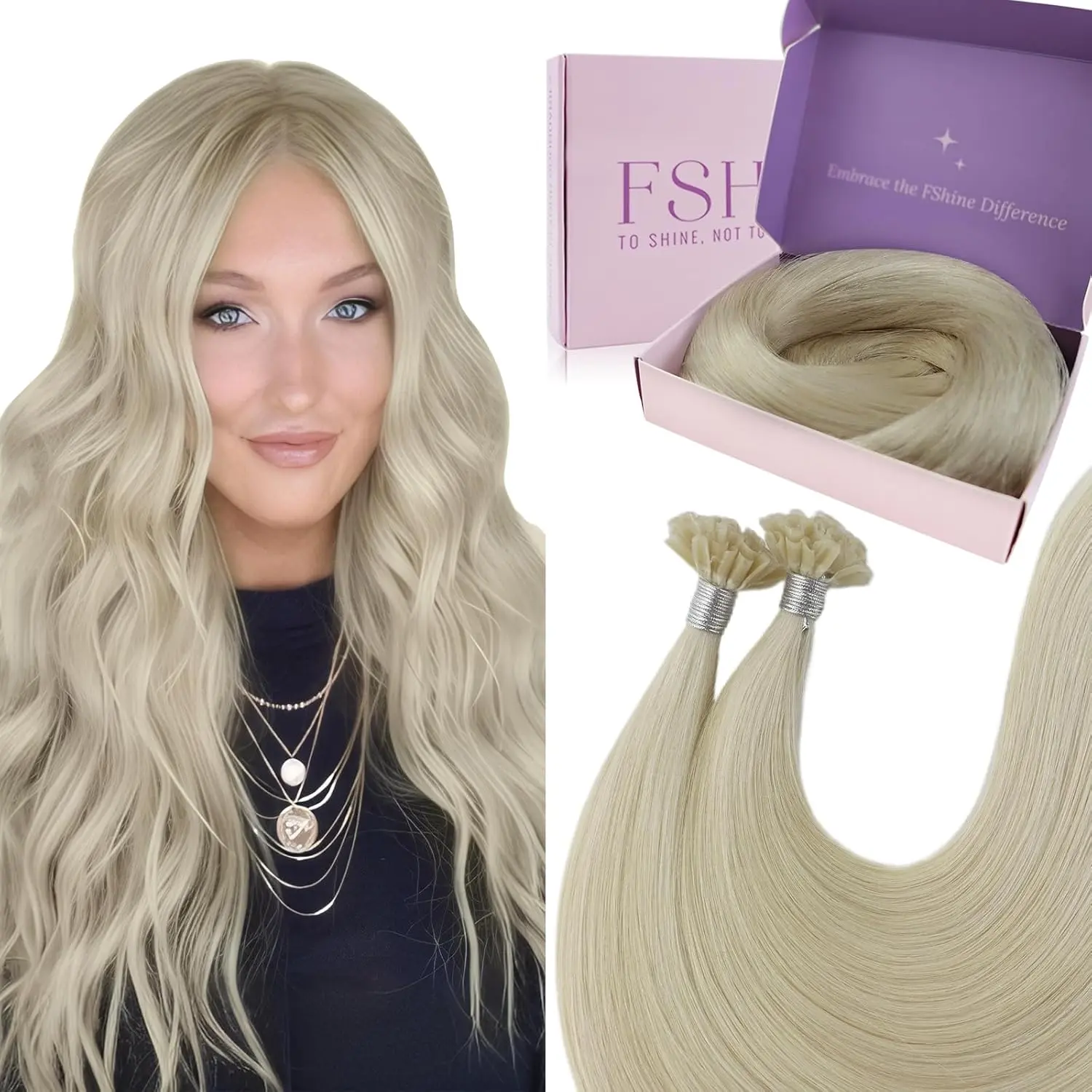 Fshine Pre Bonded U Tip Hair Extensions | Real Human Hair