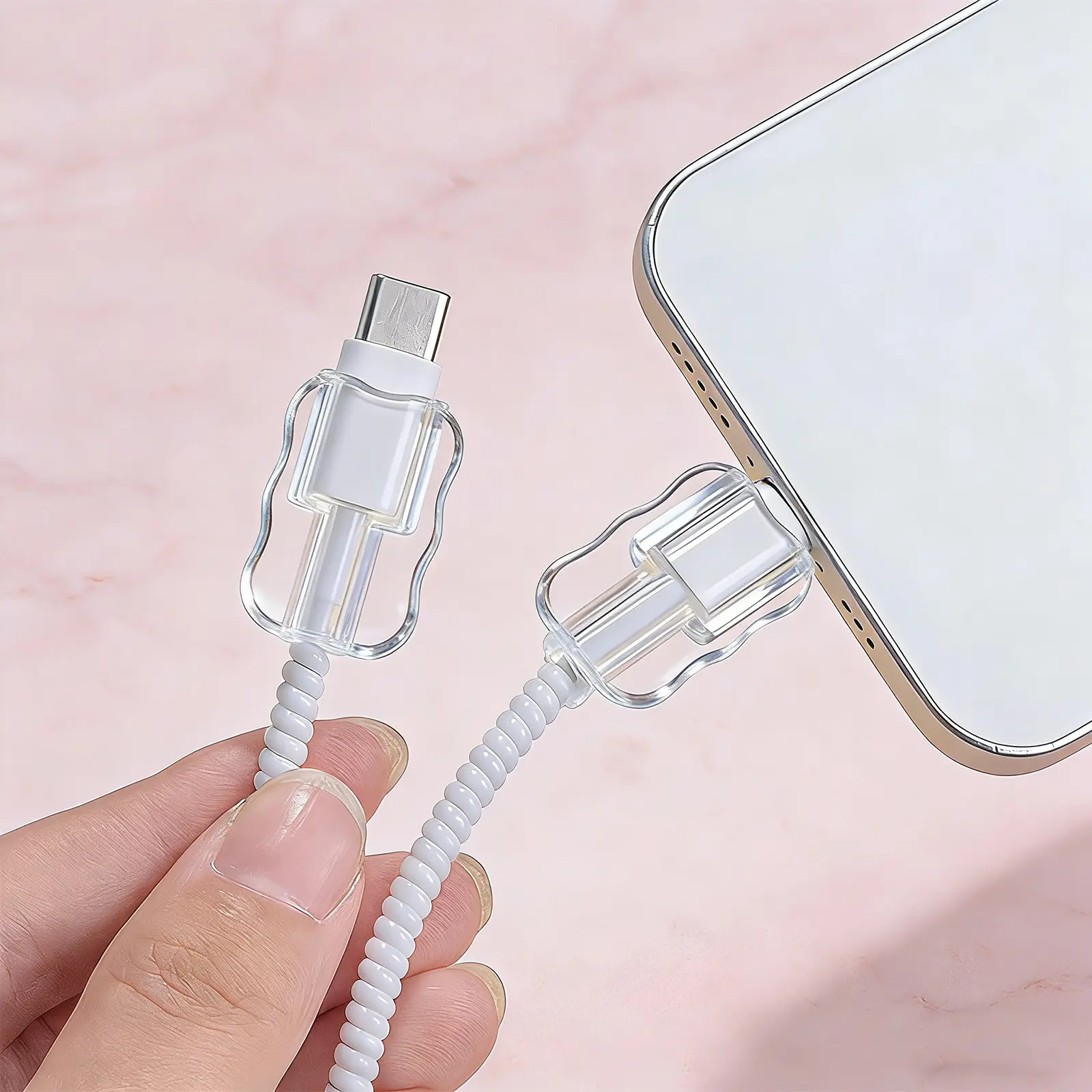 5Pack Cable Protector, Durable Charging Cable Anti-Breaking Clips, USB Data Cable Case, Transparent Universal Line Protector for Lightning, Typc-C, Micro USB Cables, Smartphone Protection Accessories, Electronic, Cellphone