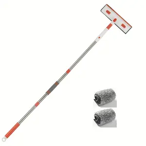 Window Squeegee Cleaner, 4-In-1 Window Cleaning Tool with Elbow & Straight Extension Pole, Telescopic Wash Kit for Car, Indoors/outdoors, Car Windshield Cleaner