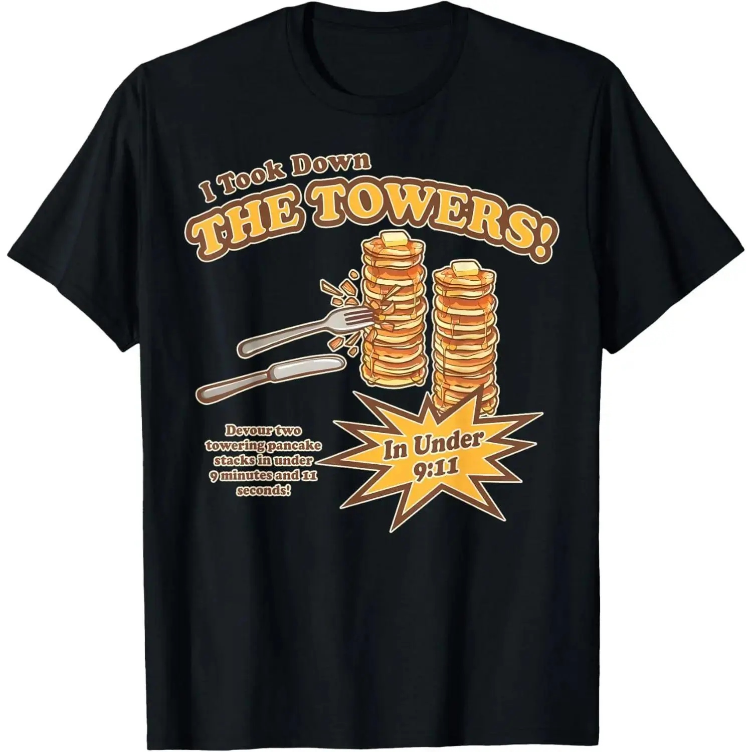 Hilarious Devour Two Towering Pancake T-Shirt for Men and Women