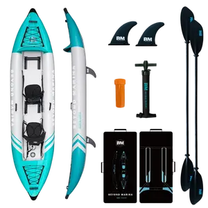 12'6" x 36.5" BEYOND MARINA Adventurer Inflatable Tandem Kayak -2-Person Lightweight Drop-Stitch Kayak, 507 lb Capacity for Lake and River