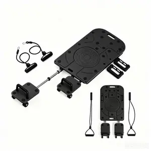Pilates Core Training Board - Portable Foldable Home Fitness Equipment with Resistance Bands, Multi-Functional Abdominal & Waist Trainer Set extension machine gym
