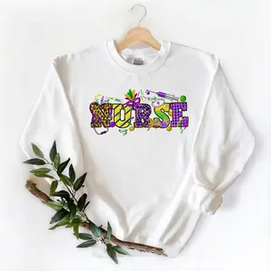 LIMITED EDITION  Best Gift T-shirt Mardi Gras Day nurse Sweatshirt, Nola Shirt,Fat Tuesday Shirt,Flower de luce Shirt,Louisiana Shirt,Saints New Orleans Shirt,nurse life Fast Shipping