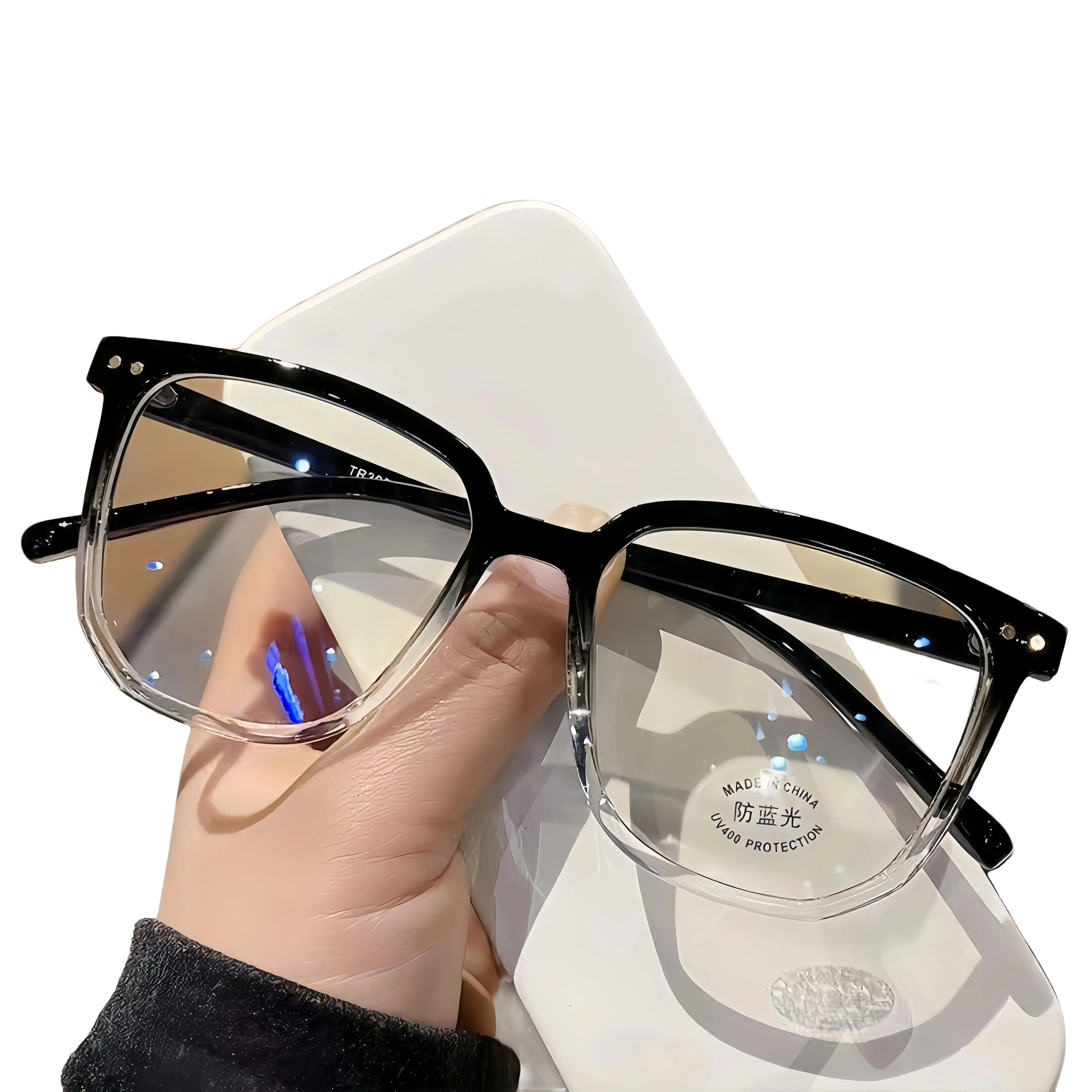 Anti Bluelight Glasses - Blue Light Eyeglasses for Anti-Eyestrain, UV Glare Protection, Full-Rim Non-Prescription Computer Eyewear, Game & Screen Ready, Black Frames for School & Daily Fashion Use, Computer Eyeglasses