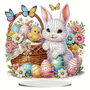 DIY Diamond Painting Animal Theme Desktop Decoration Set, Suitable for Adults and Beginners, Easter Holiday Gift, Diamond Art