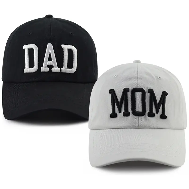 Unisex 2PCS 3D Funny Embroidery Mom-Dad 6 Panel Structure Baseball Hats - Lightweight 21.65-23.62 In 3.54 In Sports Outdoor Caps, Father's Day Anniversary Gifts for Parents