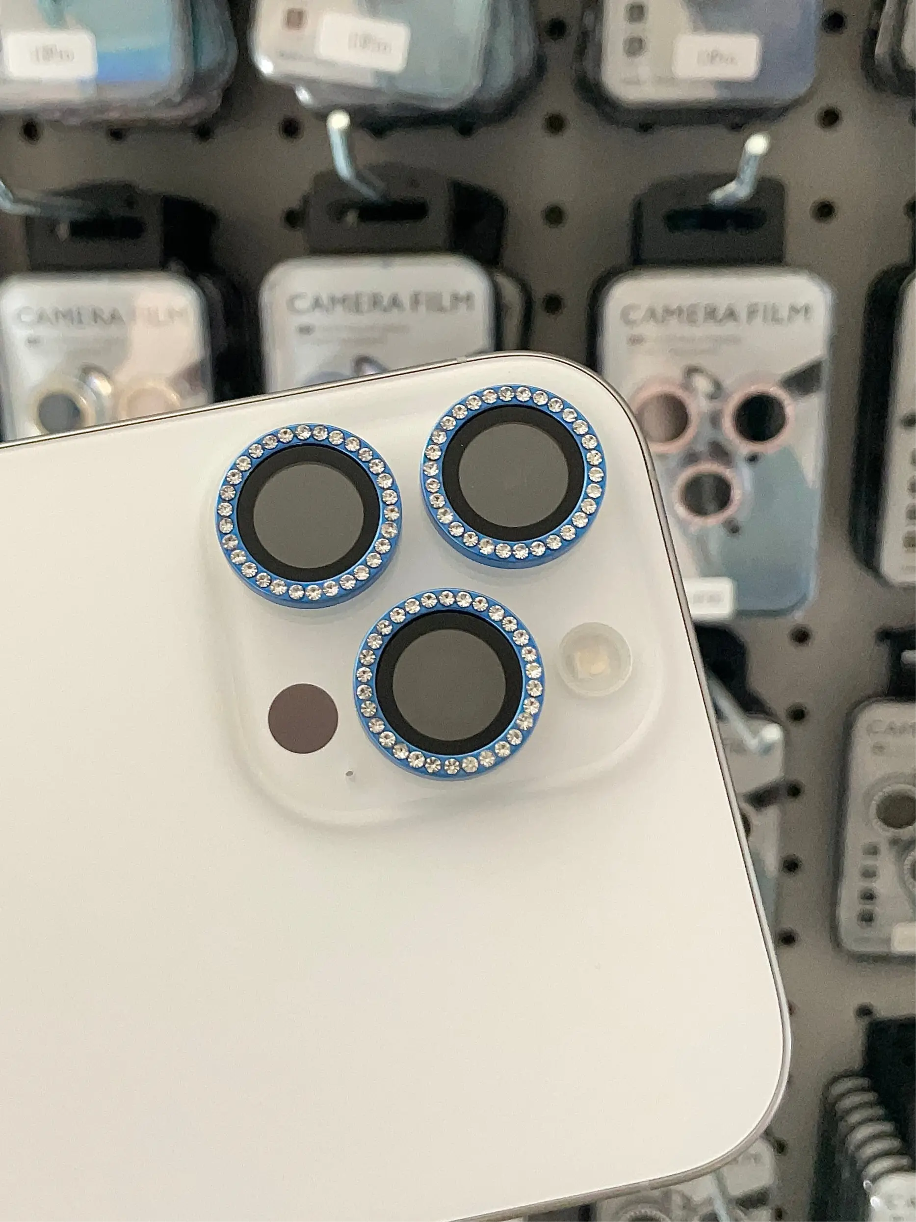 Blue camera phone lens protector Blue camera phone lens protector