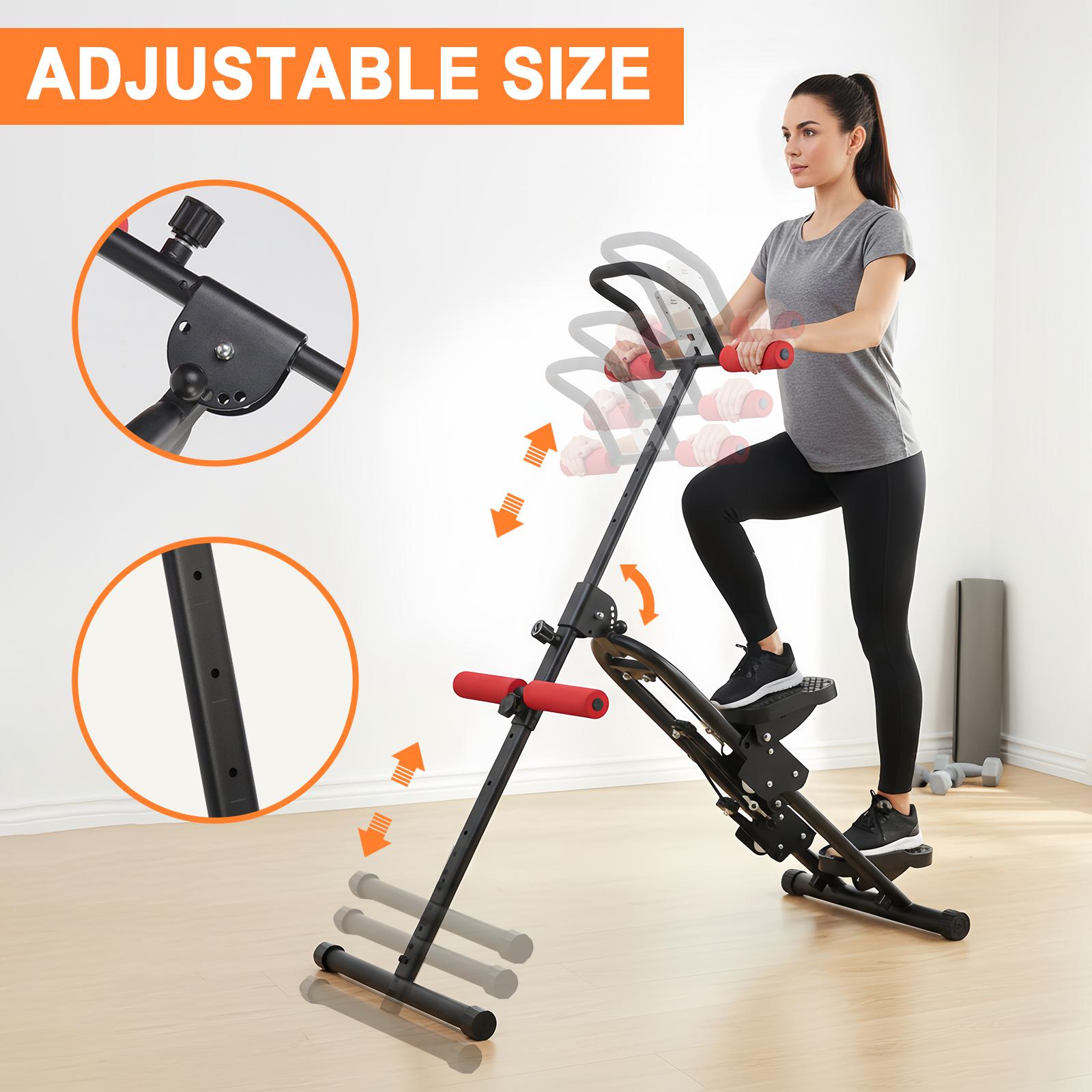 Multi-functional step machine (with handle), expandable leg, core and buttock exerciser, can be used for crunches and stepping