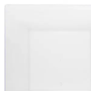 Clear Square Plastic Dinner Plates (9.5")