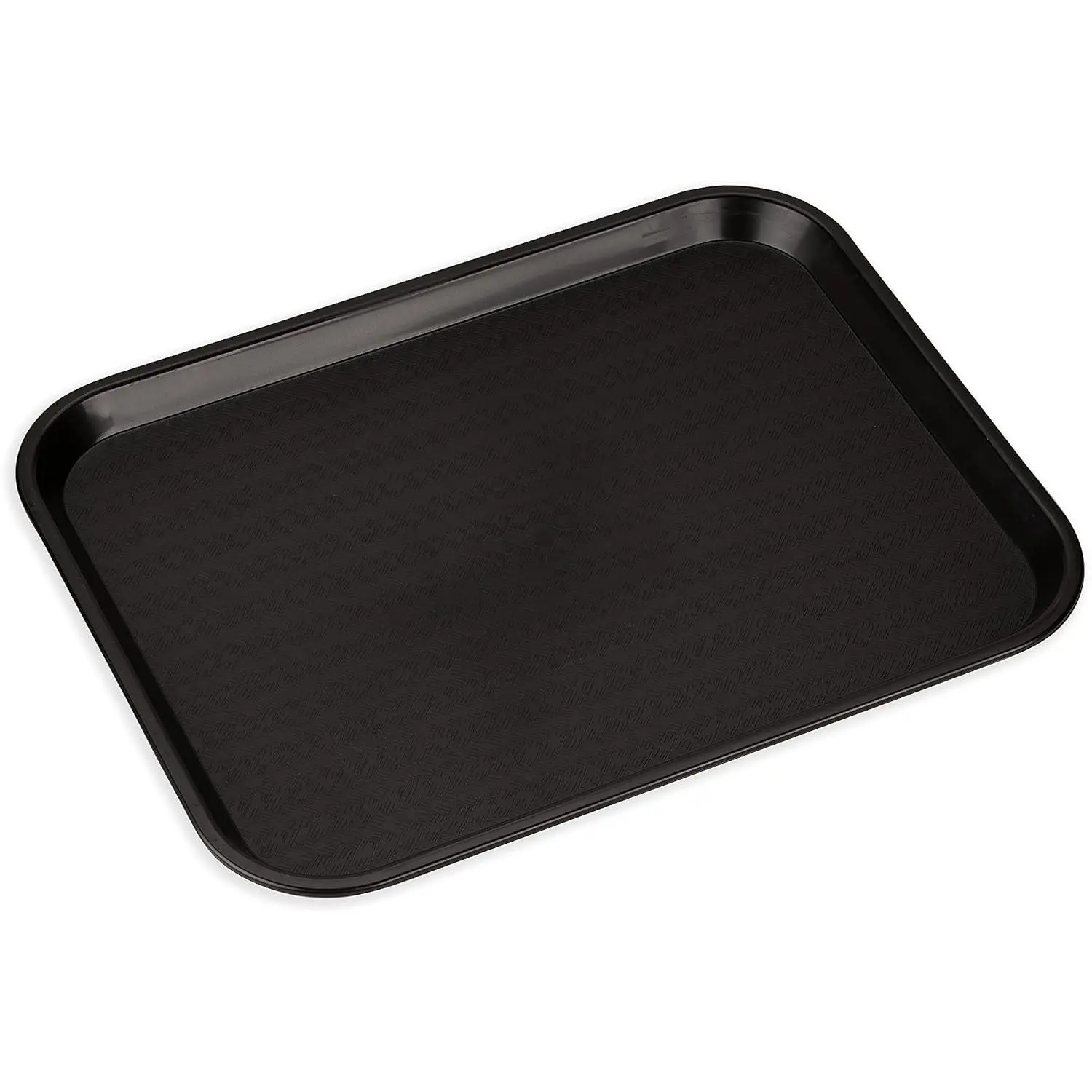 Fast Food Cafeteria Tray 14" x 18", Durable Polypropylene with Slip Resistant-Surface Stackable for Cafes and Schools , BPA free, Black