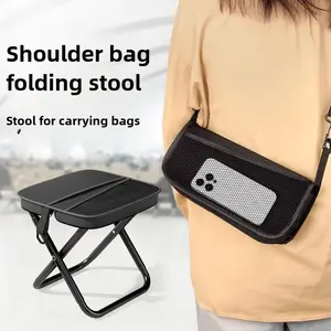 Maza Camping Portable Fishing High-Speed Rail Folding Chair Crossbody Bag Compact Sliding Foldable Stool for Outdoor Leisure Activities Fishing Train Benches bbq party